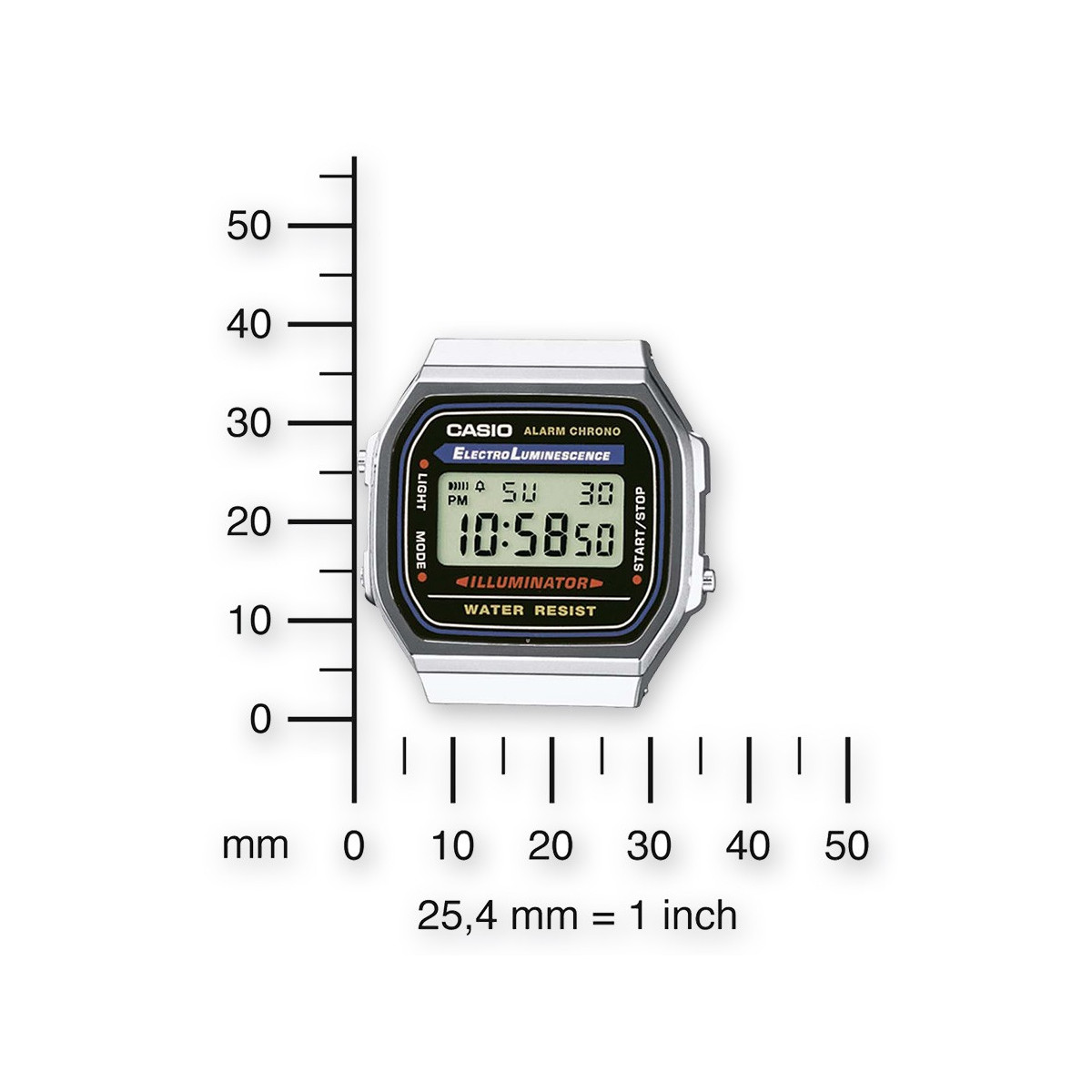 Montre Unisexe Casio Vintage - 38,6 mm - A168WA-1YES Montre mixte Casio Vintage - 38,6 mm - A168WA-1YES