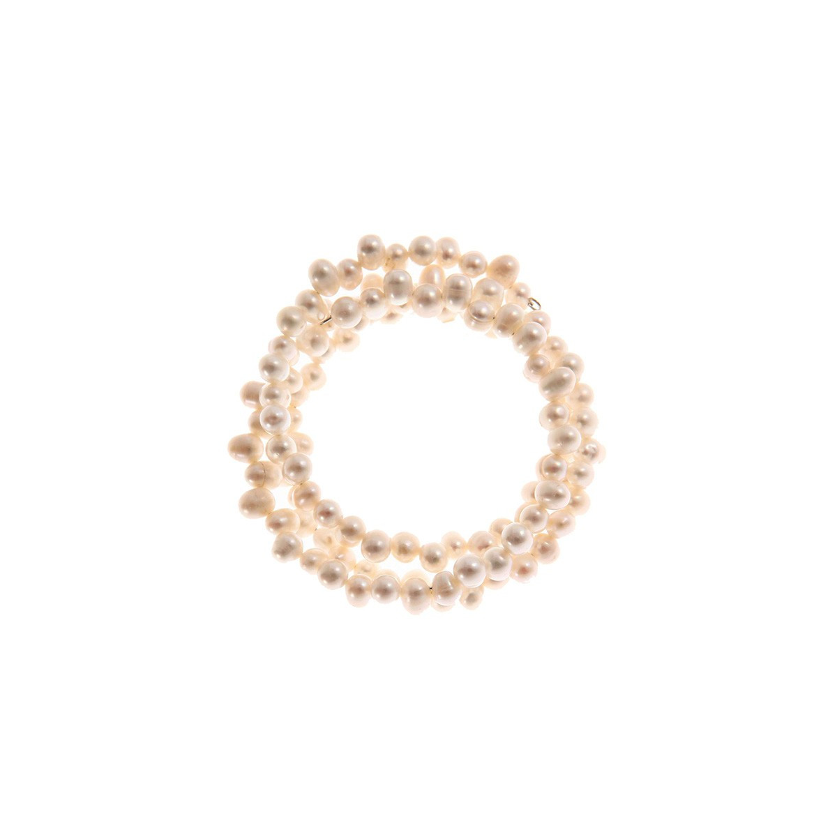 Bracelet perles de culture blanches "Enroulade de perles"