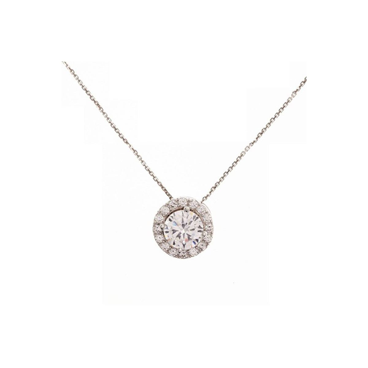 pendentif zirconium argent