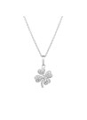 Pendentif Or 375 et Zirconium en forme de fleur trefle