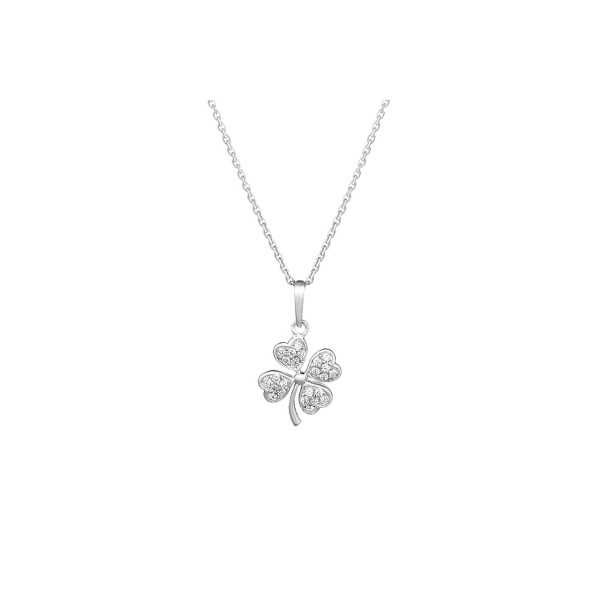 Pendentif "Chanceux" Or blanc