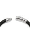 Bracelet Homme cuir noir et acier "RICK "