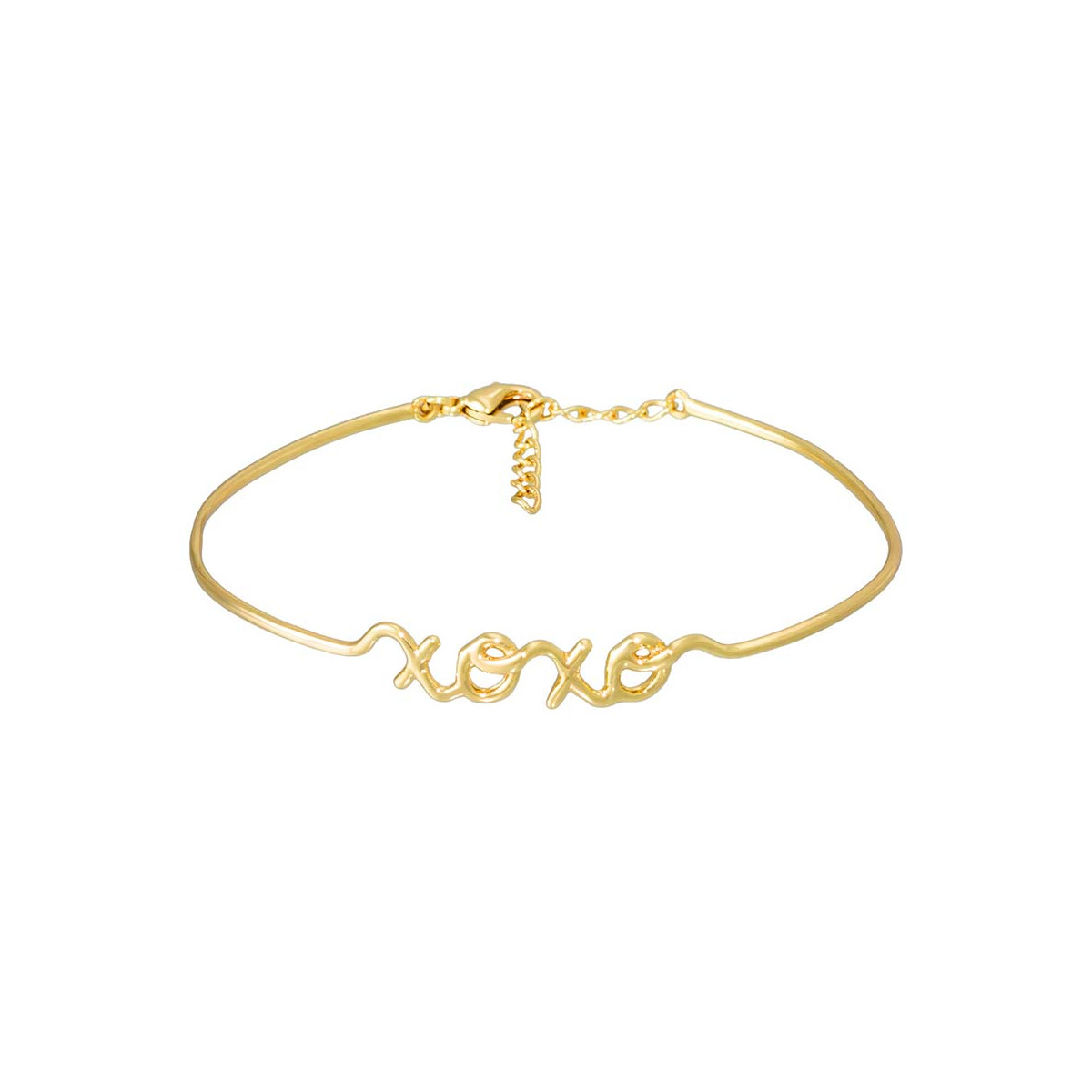 "XOXO" Bracelet fil lettering doré à message