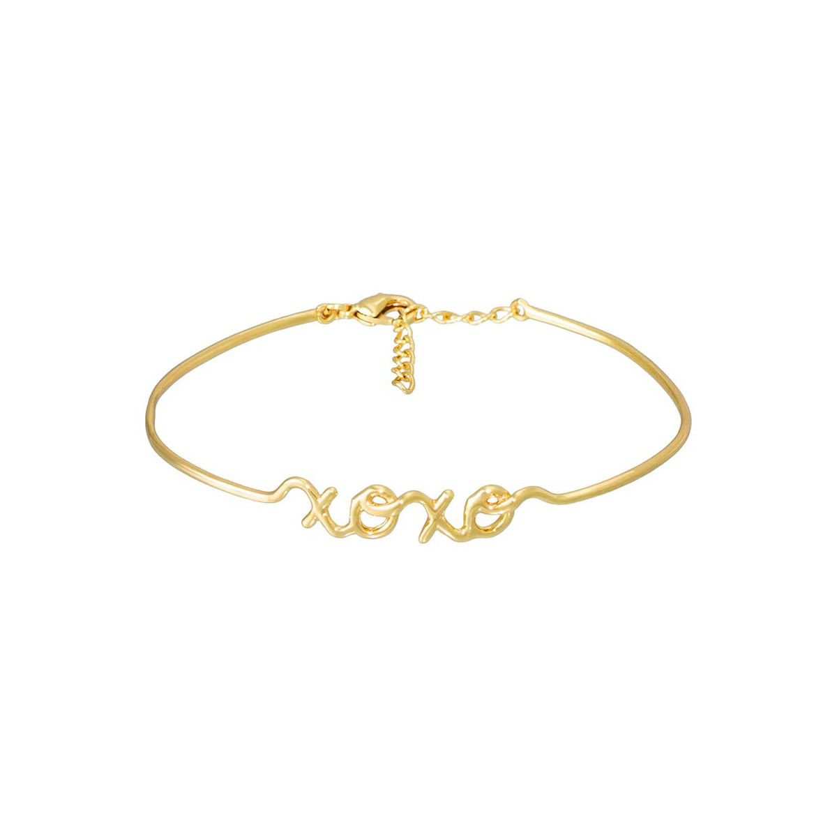 "XOXO" Bracelet jonc en fil lettering doré à message "XOXO" Bracelet fil lettering doré à message