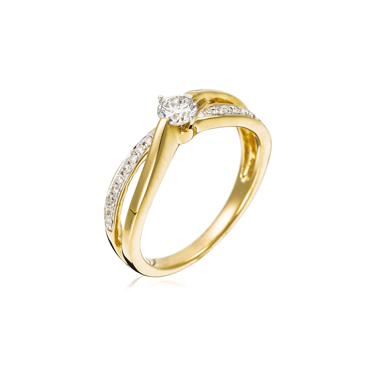 Bague "Affection Majestueuse" Or jaune et Diamant