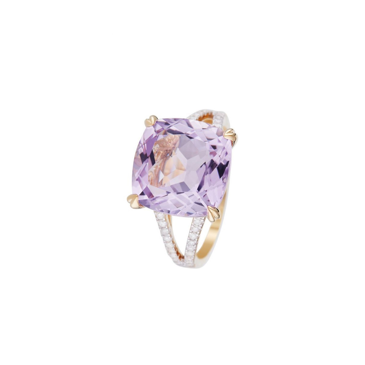 Bague " Nadine" Or jaune et Améthyste
