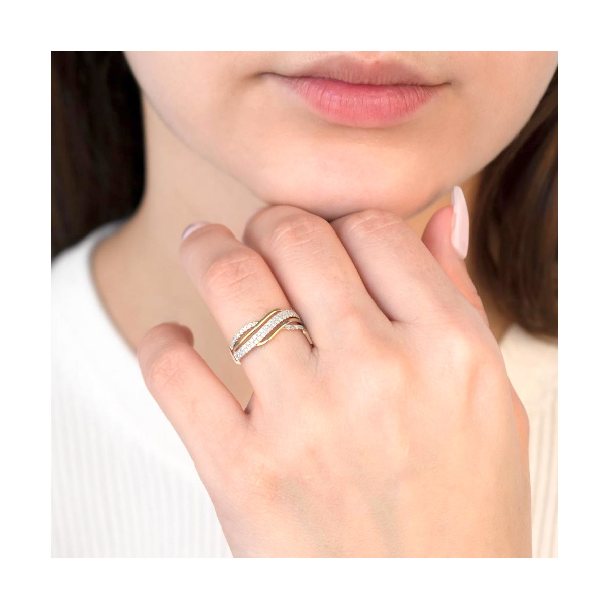 Bague "Cléophée" Or jaune et Diamant