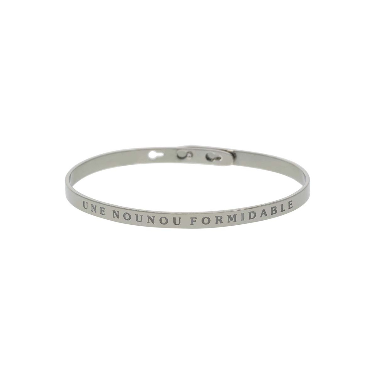 Bracelet à message "Une Nounou Formidable" Laiton argenté