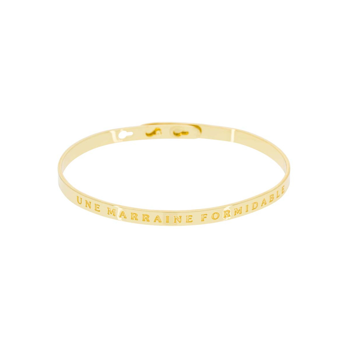 "UNE MARRAINE FORMIDABLE" Jonc doré bracelet à message Bracelet à message "Une Marraine Formidable" Laiton doré