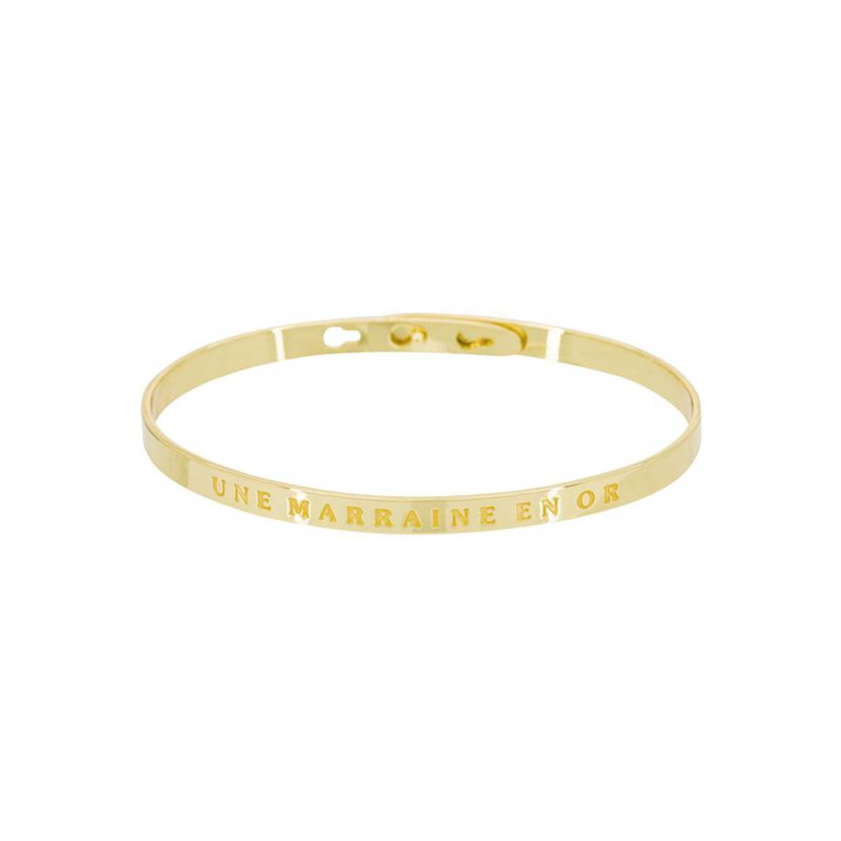 "UNE MARRAINE EN OR" Jonc doré bracelet à message "UNE MARRAINE EN OR" Jonc doré bracelet à message