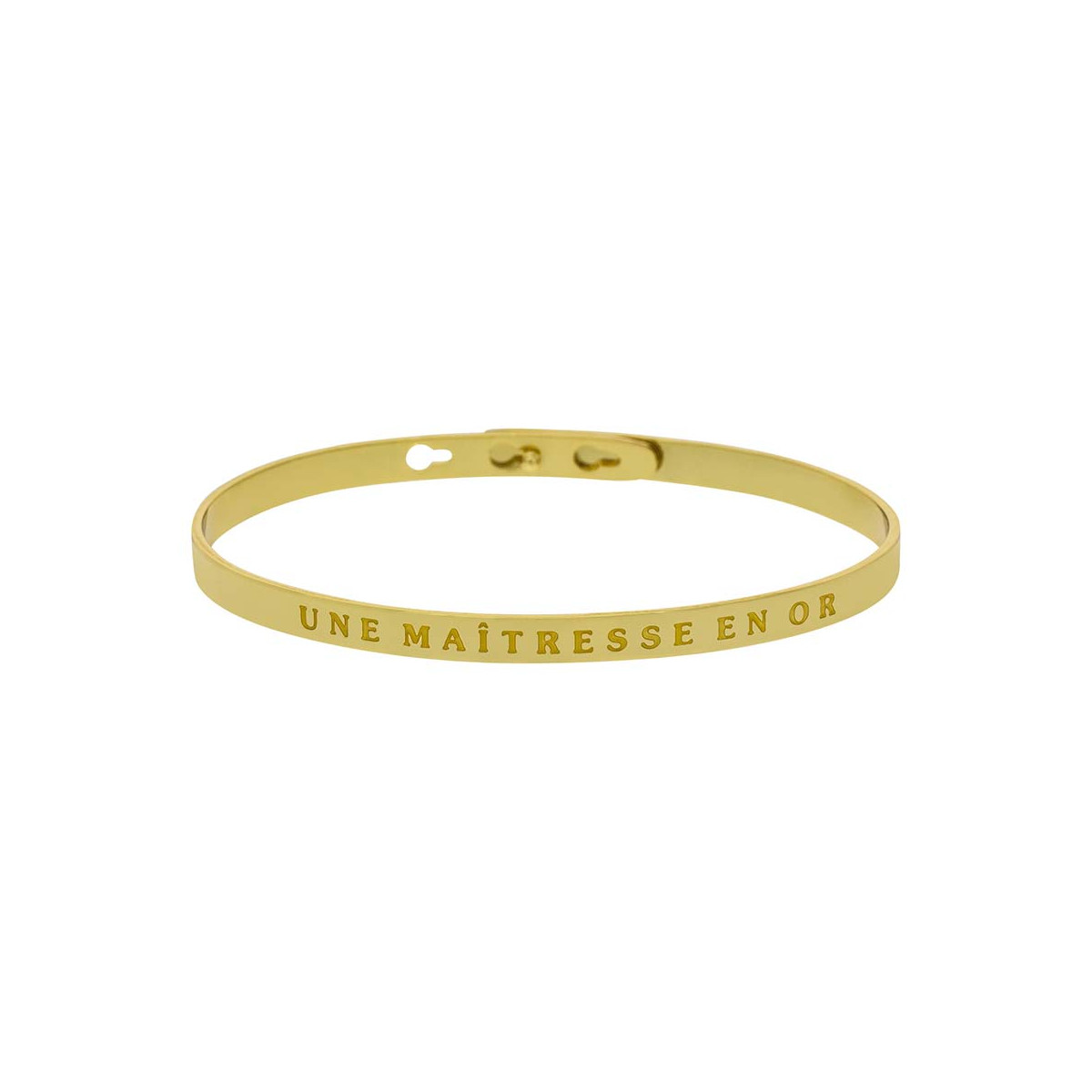 "UNE MAÎTRESSE EN OR" bracelet jonc doré à message Bracelet à message "Une Maîtresse en Or" Laiton doré