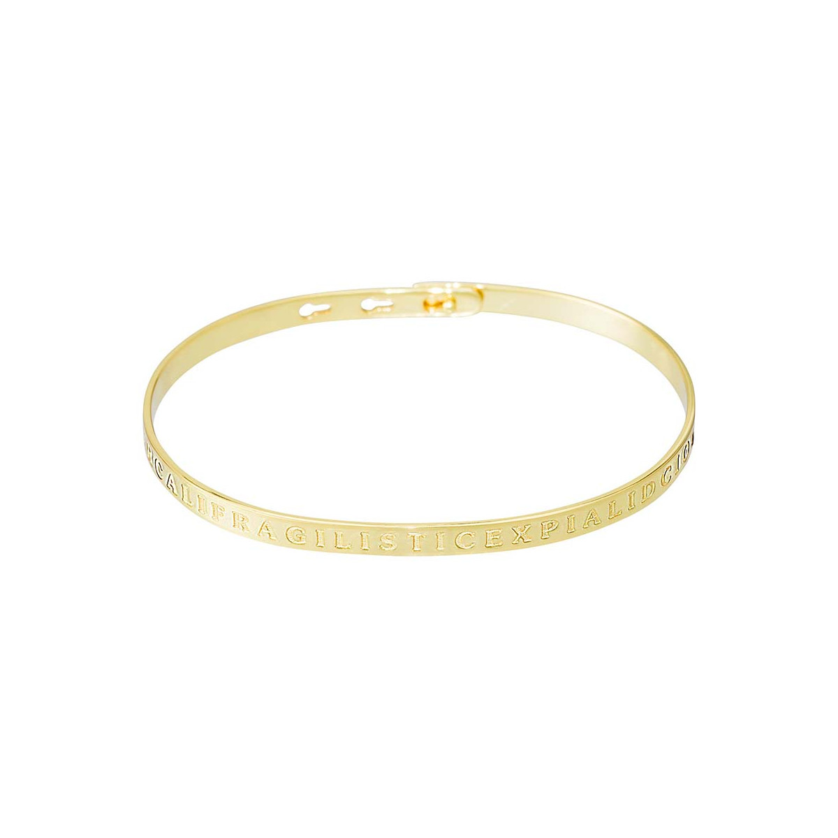 "SUPERCALIFRAGILISTICEXPIALIDOCIOUS" Jonc doré bracelet à message Bracelet à message "Supercalifragilisticexpialidocious" Laiton doré