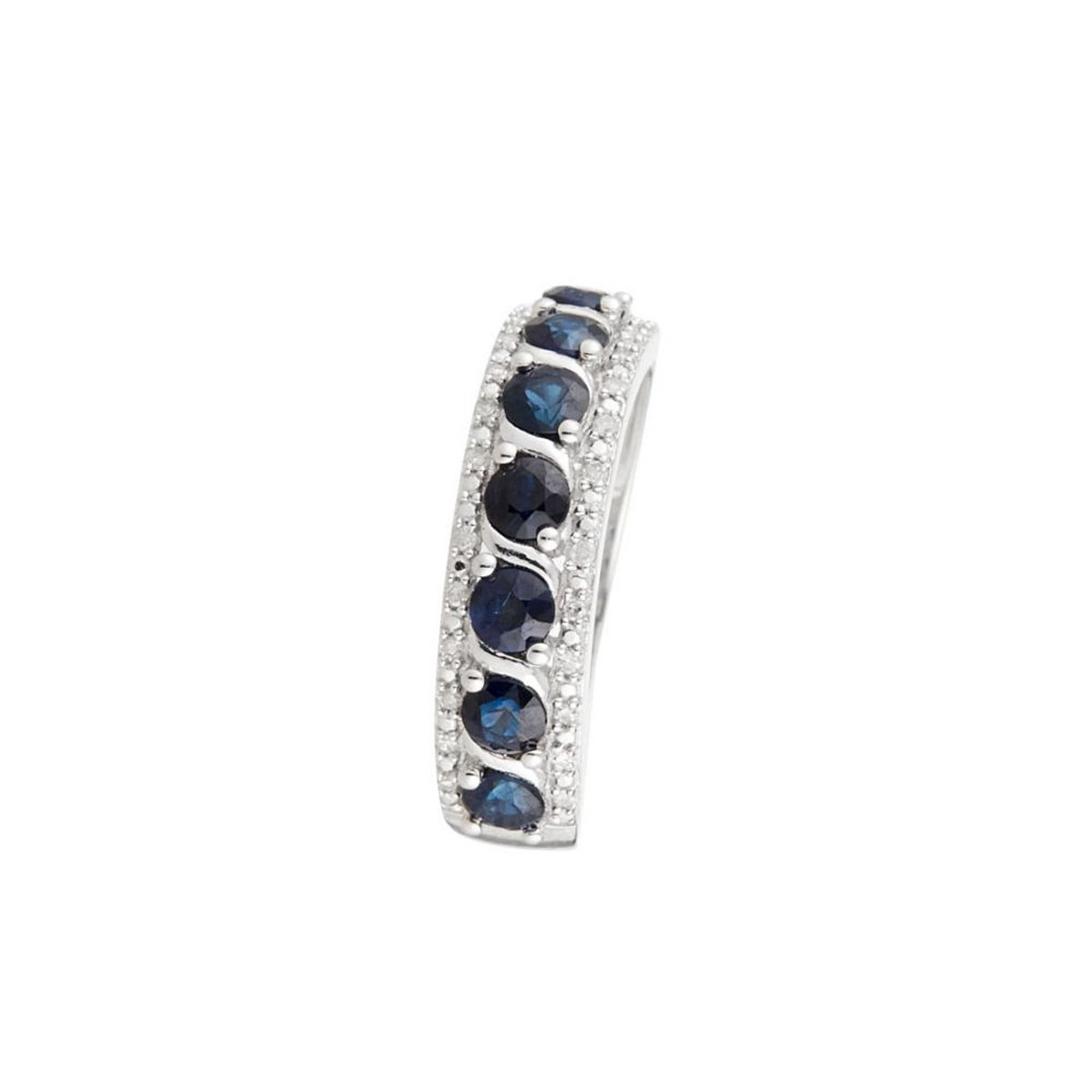 Bague Or Blanc Diamant et Saphir Bague "Bianca" Or blanc et Saphir