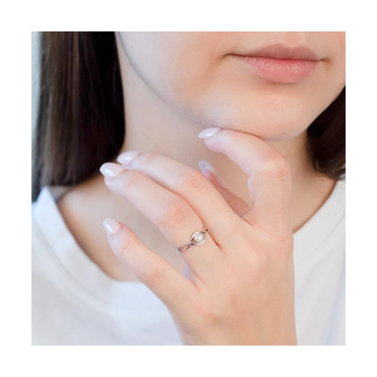 Bague " Doriane" Or blanc et Diamant