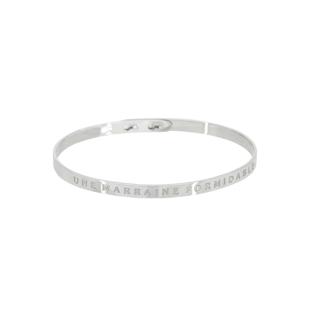 "UNE MARRAINE FORMIDABLE" Jonc argenté bracelet à message Bracelet à message "Une Marraine Formidable" Laiton argenté
