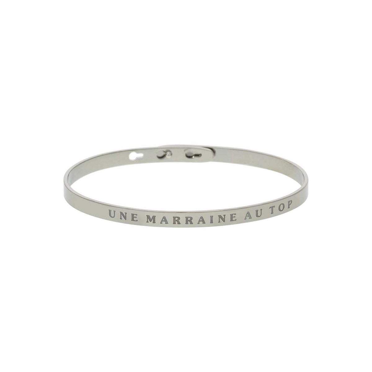 "UNE MARRAINE AU TOP" bracelet jonc argenté à message Bracelet à message "Une Marraine Au Top" Laiton argenté