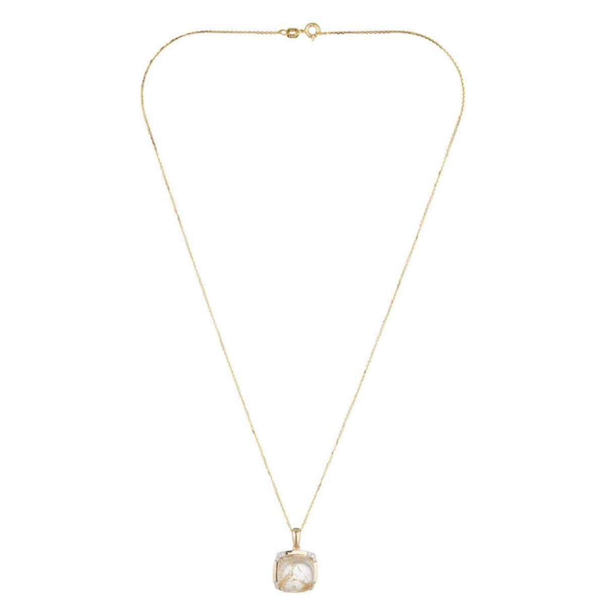Pendentif Or Jaune Diamant et Rutile Pendentif Or Jaune Diamant et Rutile