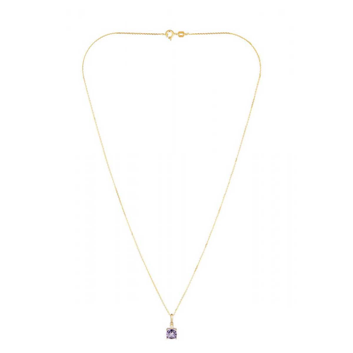 Pendentif Or Jaune Diamant et Améthyste Pendentif "Briséis" Or jaune et Améthyste