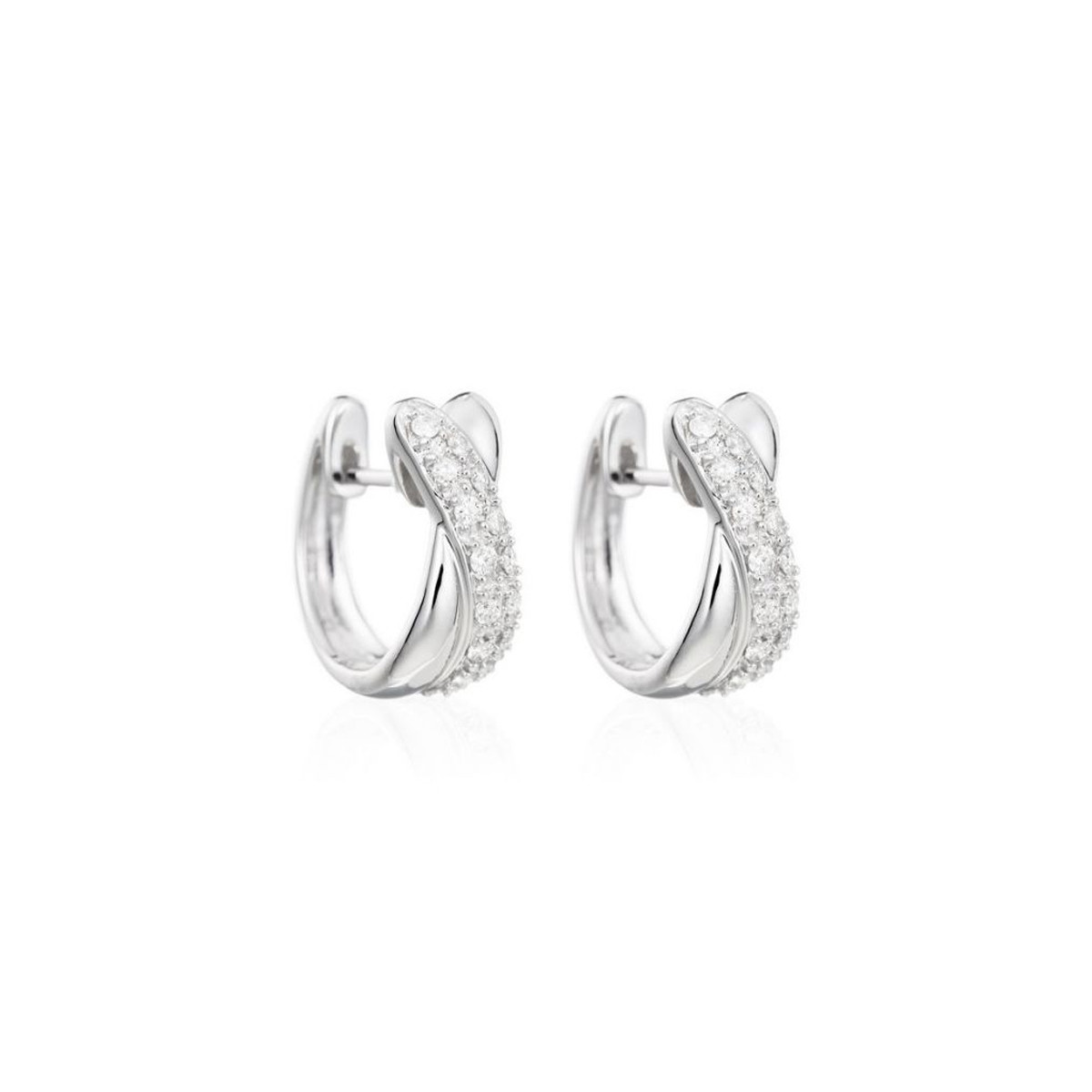 Boucles d'oreilles Or Blanc et Diamant