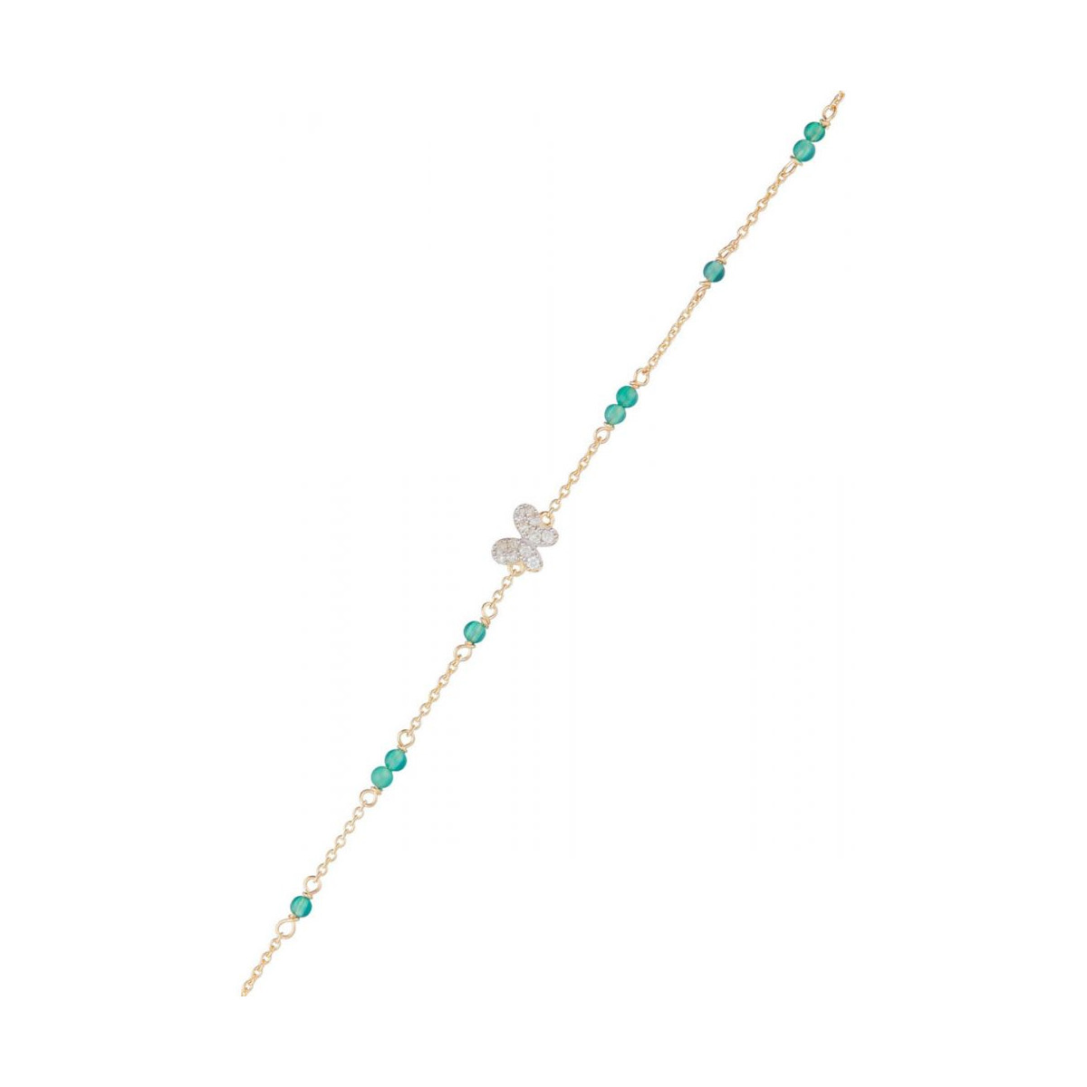 Bracelet Or Jaune Diamant et Agathe Bracelet Or Jaune Diamant et Agathe