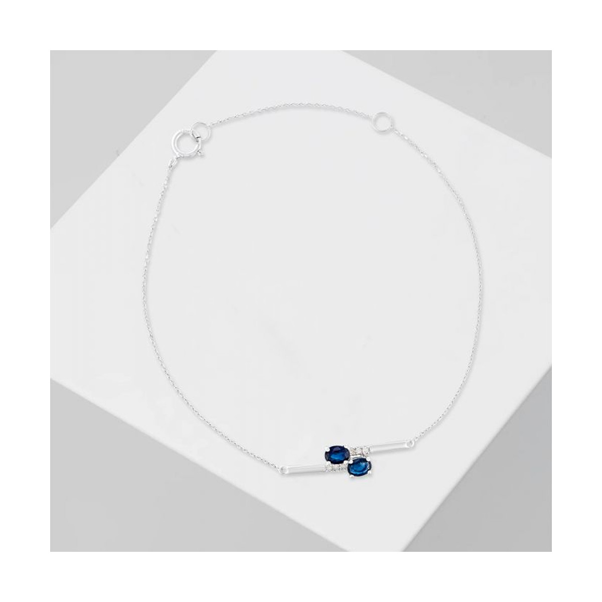 Bracelet Or Blanc Diamant et Saphir Bracelet "Anaïs" Or blanc et Saphir