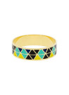 Bracelet jonc "CORDOUE" Émail mullticolore finition dorée