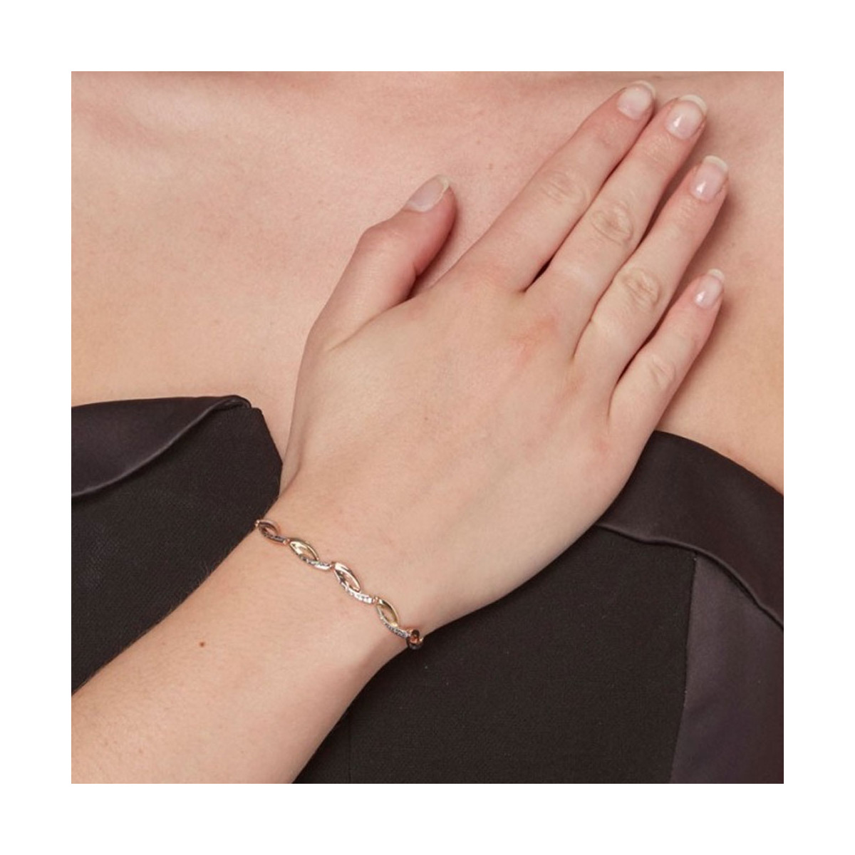 Bracelet chaine or tricolore "Donatella" Bracelet "Rayonnement" Or tricolore