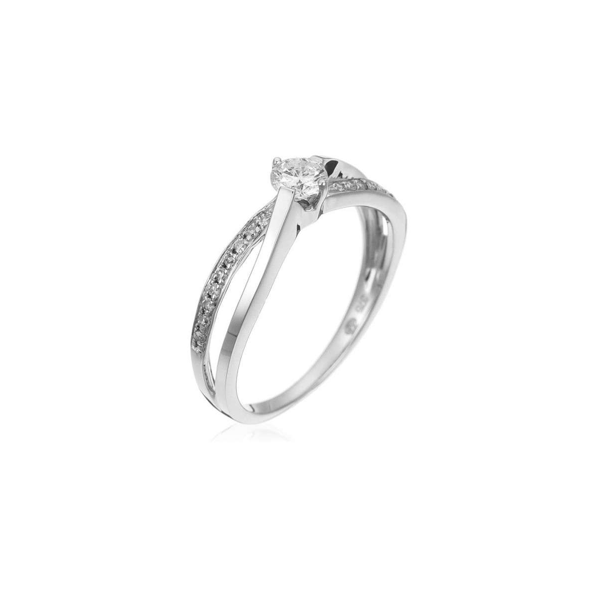 Bague Or Blanc et Diamant Bague "Affection Majestueuse" Or blanc et Diamant