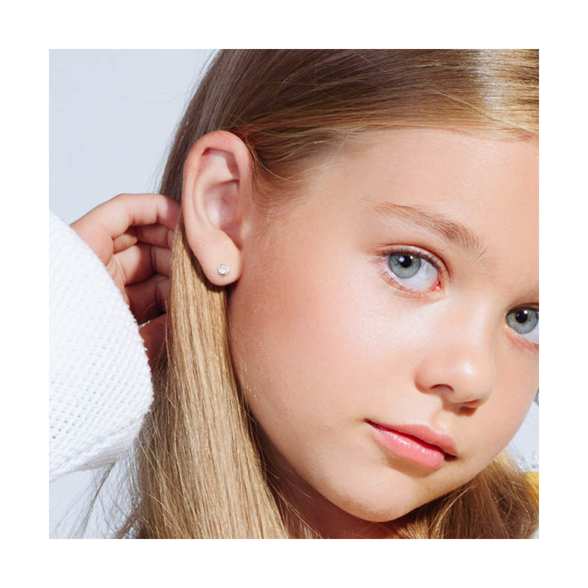 Boucles d'oreilles or jaune enfant "ROND BRILLANT" Boucles d'oreilles enfant "Rond Brillant" Or Jaune