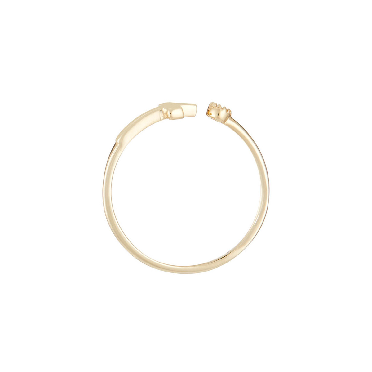 Bague Or jaune 375/1000 et zirconium Bague "Little Cross" Or jaune