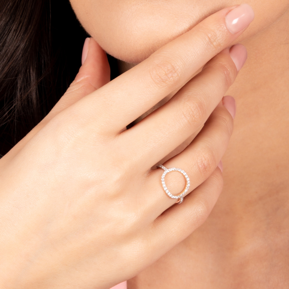 Bague Or bicolore 375/1000 et zirconium Bague "Fugacité" Or bicolore