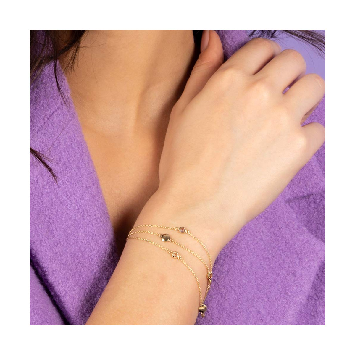 Bracelet chaine or jaune et oxydes de zirconium "Mélodie" Bracelet chaine or jaune et oxydes de zirconium "Mélodie"