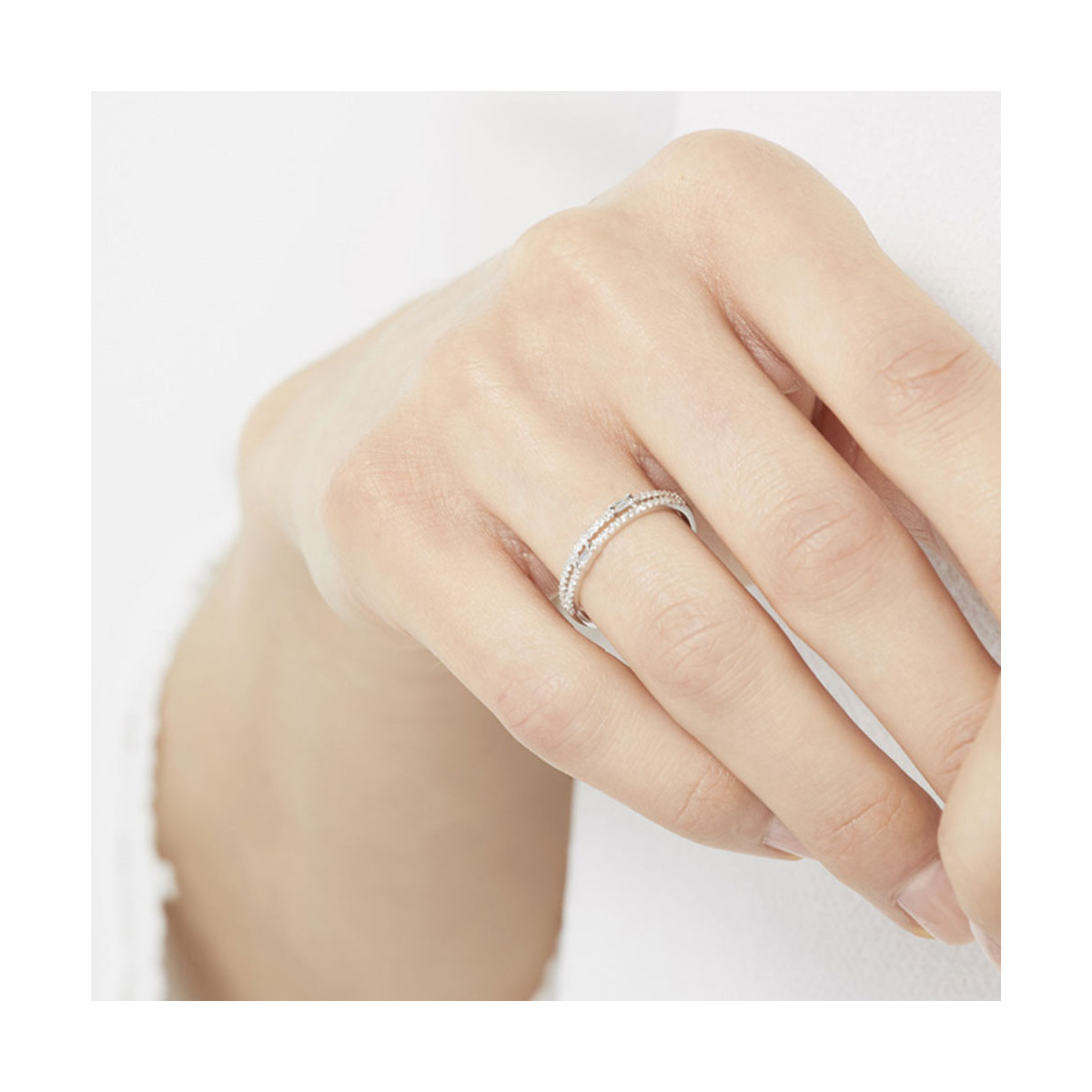 Bague " Elisabeth" Or blanc et Diamant