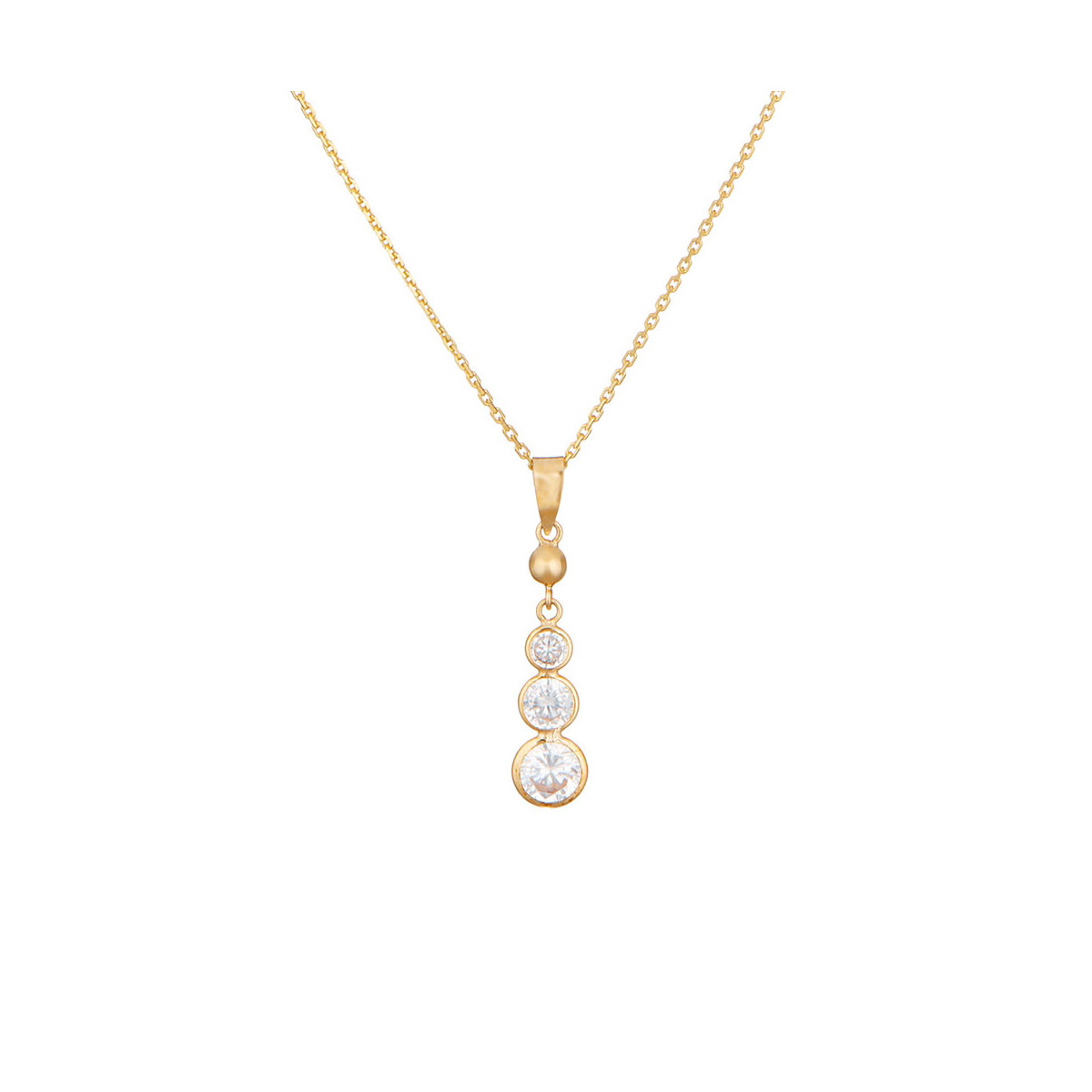 Pendentif Or jaune 375/1000 et zirconium Pendentif "Illimité" Or jaune
