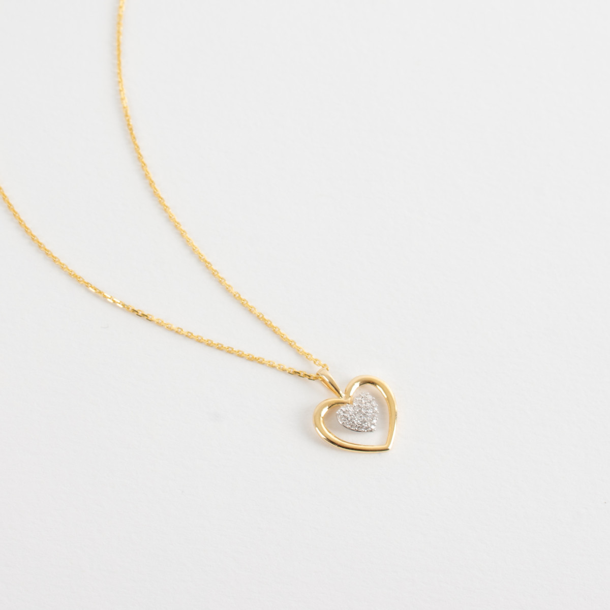 Pendentif "Coeur Tendresse" Or jaune et Diamant