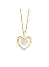 Pendentif Or Jaune et Diamants 0,06 carat "COEUR TENDRESSE"