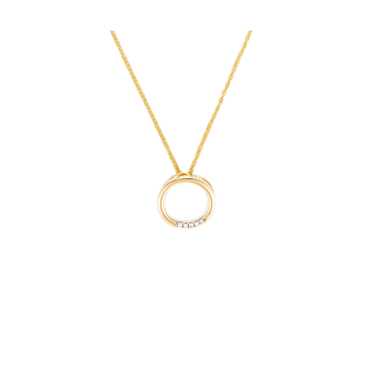 Pendentif "Cercle" une combinaison unique entre l'Or et le Diamant, symbole de pureté et d'indestructibilité. Pendentif "Coraline" Or jaune et Diamant