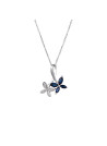 Pendentif "Héméra Saphir diamant forme fleur