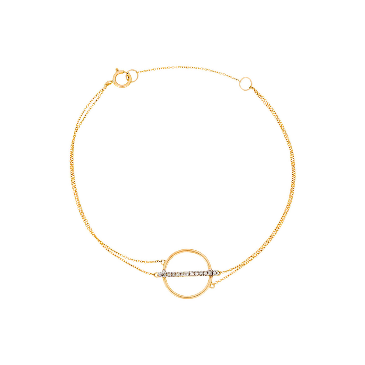 Bracelet "Ofaty" Bracelet en Or Jaune 375/1000ème Serties de 15 diamants Bracelet "Naïs" Or jaune