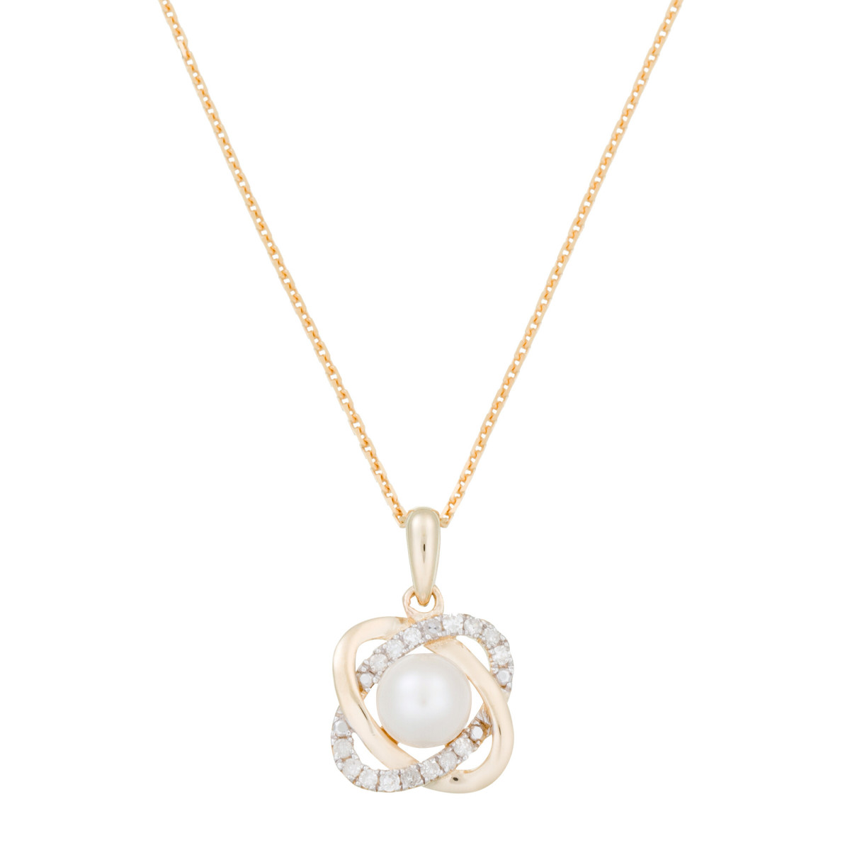 Pendentif "Gostivar" en Or Jaune Serties de 24 diamants de pureté P1 Pendentif " Elise" Or jaune et Perle