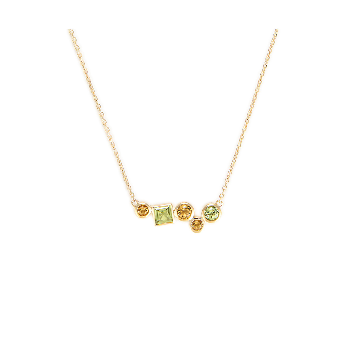 Collier "Colorama" Citrine Peridot 0,91/5 Serties de 5 pierres précieuses, la citrine et le péridot Collier "Colorama Citrine Peridot"