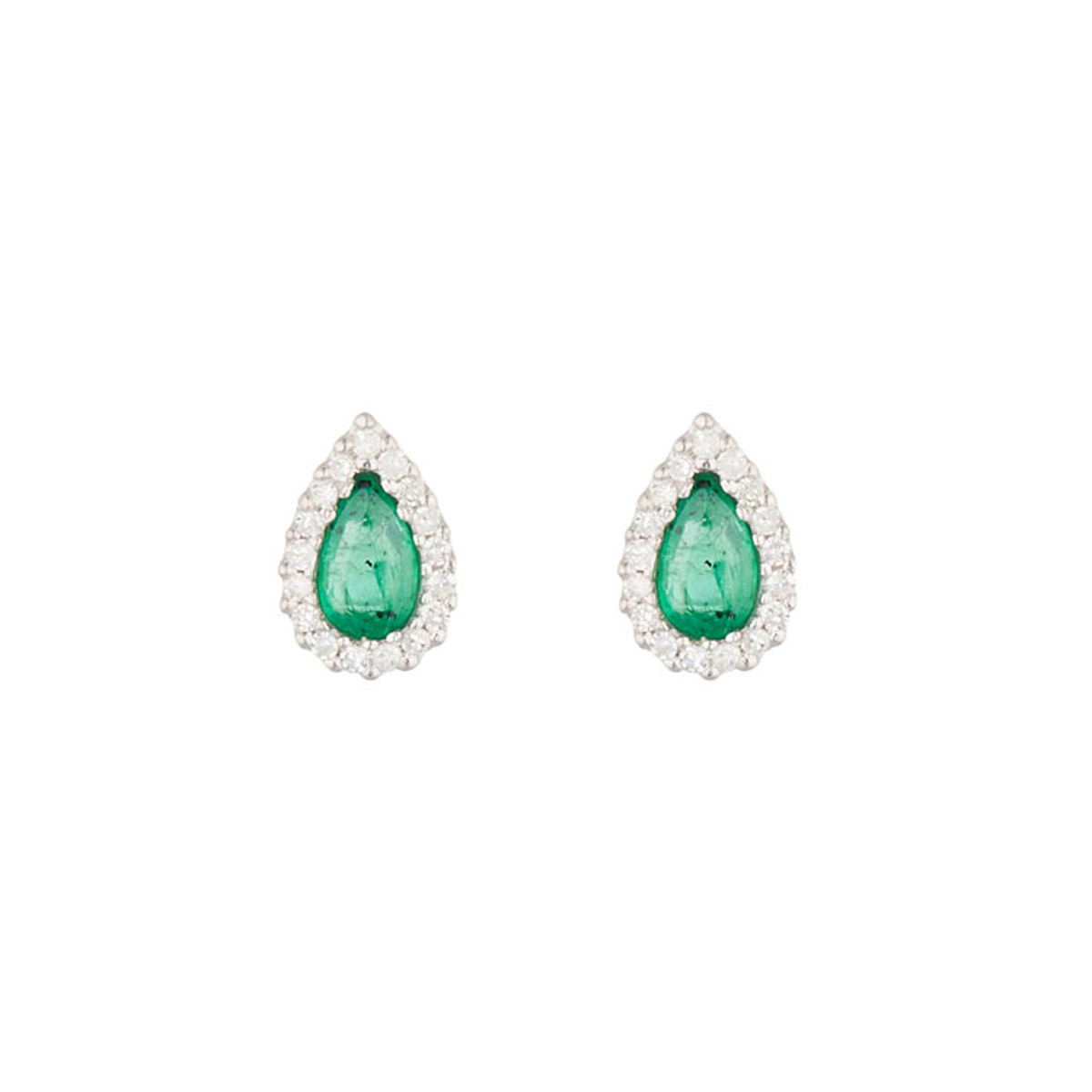 Boucles d'oreilles "Sunbury" émeraude Boucles d'oreilles "Éléonore" Or blanc et Grenat