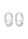 Boucles d'oreilles Or blanc 375/1000 et perles