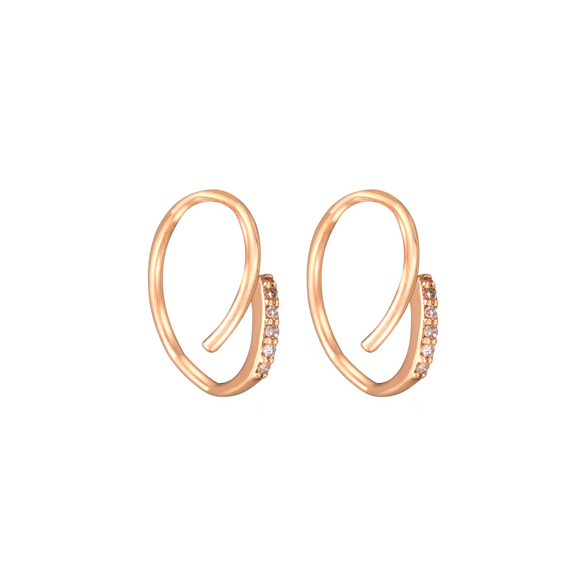 Boucles d'oreilles Or Rose et Diamant Boucles d'oreilles "Pink diamond" Or Rose et Diamant
