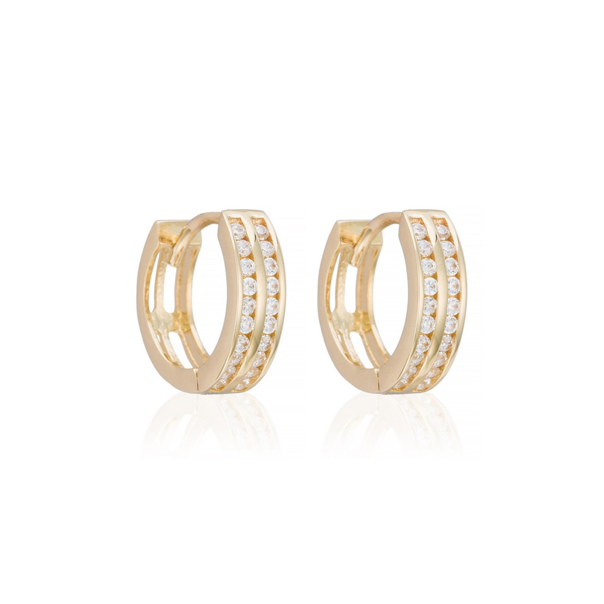 Boucles d'oreilles or jaune et oxydes de zirconium "Audace" Boucles d'oreilles "Luminescence" Or jaune