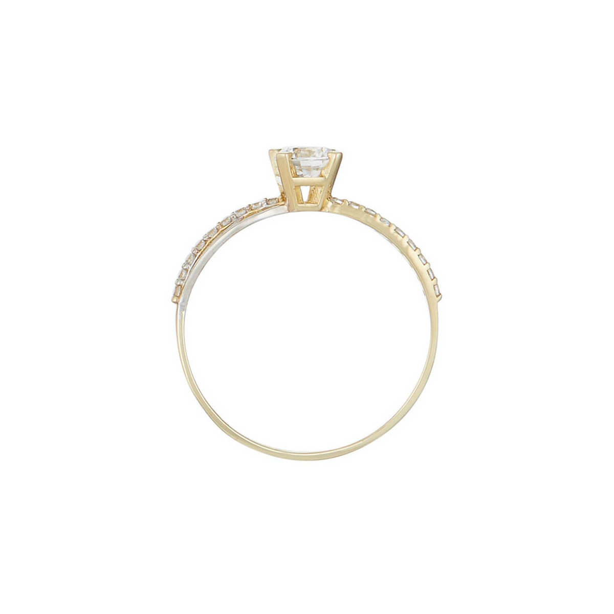 Bague Or bicolore 375/1000 et zirconium Bague "Secret" Or bicolore