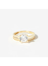Bague Or jaune 375/1000 et zirconium