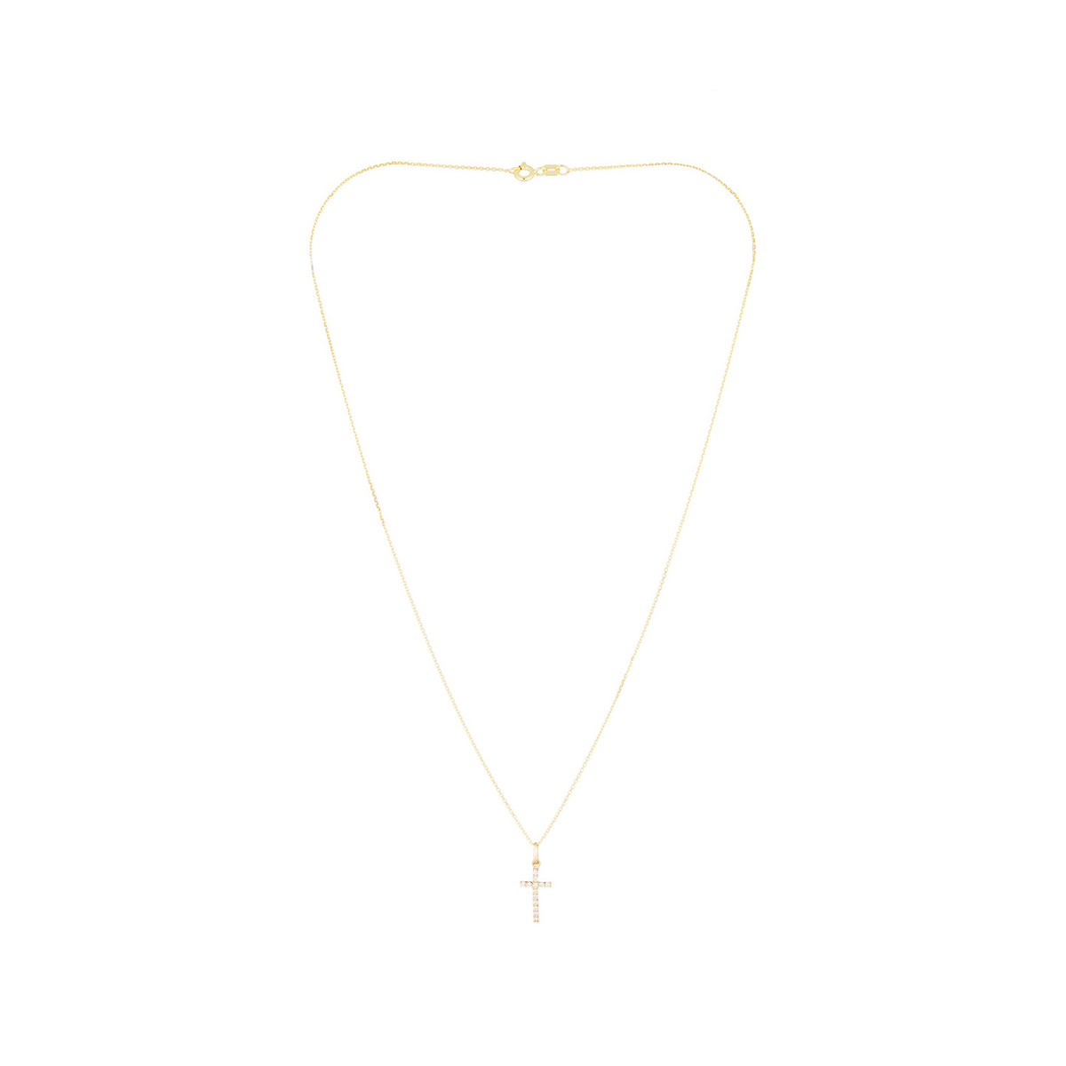 Pendentif Or Jaune 375/1000 et Zirconium Pendentif croix Or Jaune 375/1000 et Zirconium