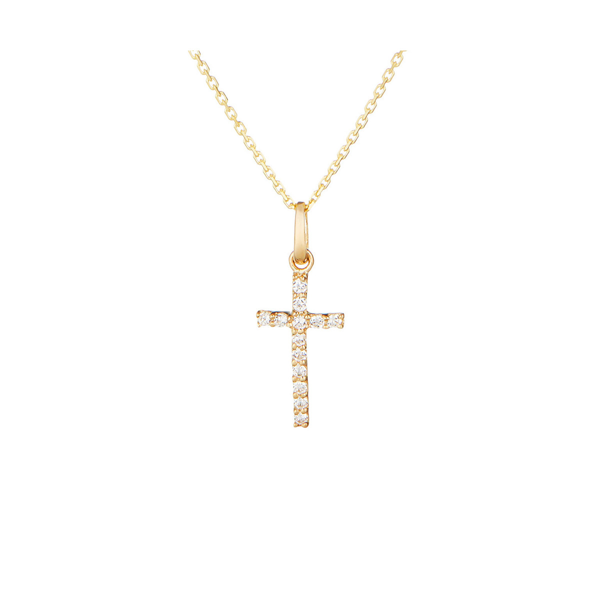 Pendentif Or Jaune 375/1000 et Zirconium Pendentif croix Or Jaune 375/1000 et Zirconium