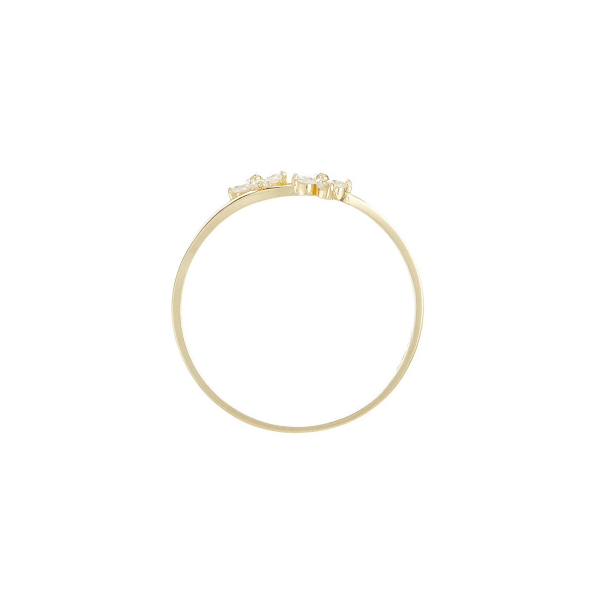 Bague Or Jaune 375/1000 et Zirconium Bague "Rosée" Or jaune